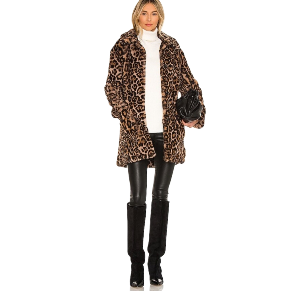 A.L.C. Bolton Leopard Faux Coat